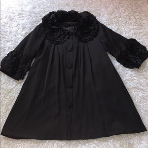Black formal jacket with flower details
